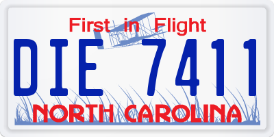 NC license plate DIE7411