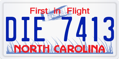 NC license plate DIE7413
