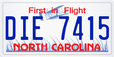 NC license plate DIE7415