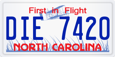 NC license plate DIE7420