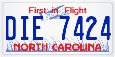 NC license plate DIE7424