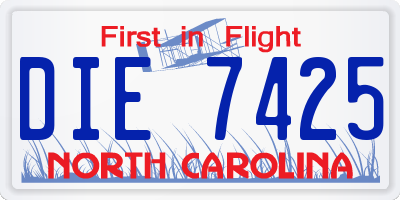 NC license plate DIE7425