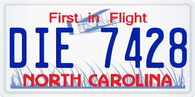 NC license plate DIE7428