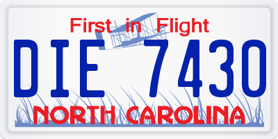NC license plate DIE7430