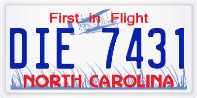 NC license plate DIE7431