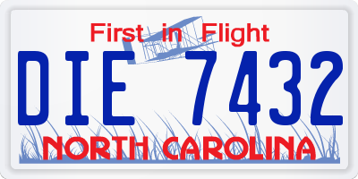 NC license plate DIE7432