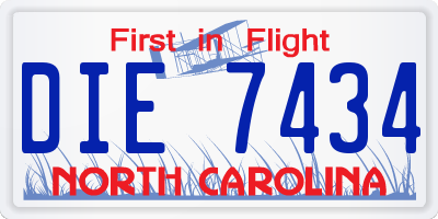 NC license plate DIE7434