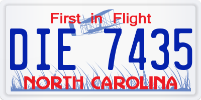 NC license plate DIE7435