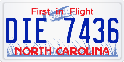 NC license plate DIE7436