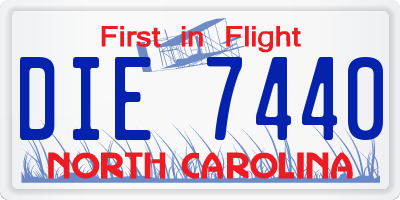 NC license plate DIE7440