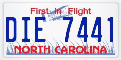 NC license plate DIE7441