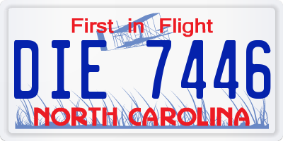 NC license plate DIE7446