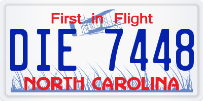 NC license plate DIE7448