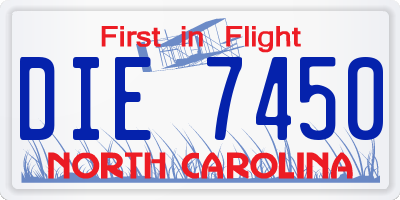 NC license plate DIE7450