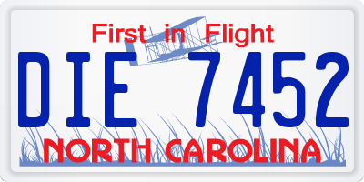 NC license plate DIE7452
