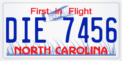 NC license plate DIE7456
