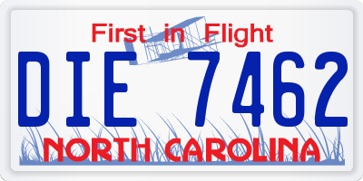 NC license plate DIE7462