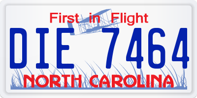 NC license plate DIE7464