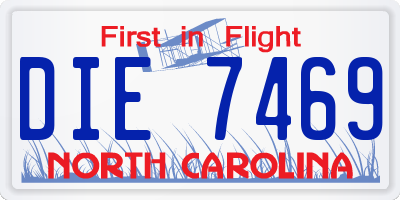 NC license plate DIE7469