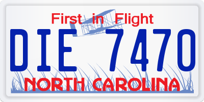 NC license plate DIE7470