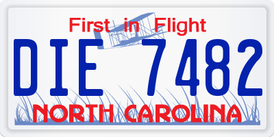 NC license plate DIE7482