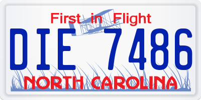 NC license plate DIE7486