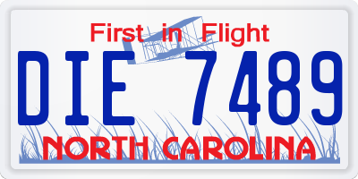 NC license plate DIE7489