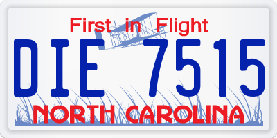 NC license plate DIE7515