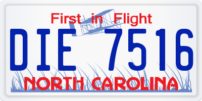 NC license plate DIE7516