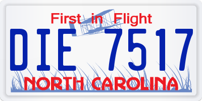 NC license plate DIE7517
