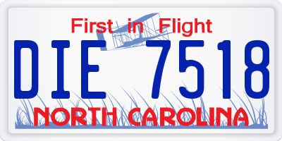 NC license plate DIE7518
