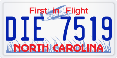 NC license plate DIE7519