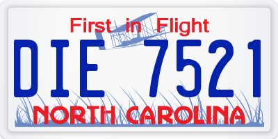 NC license plate DIE7521