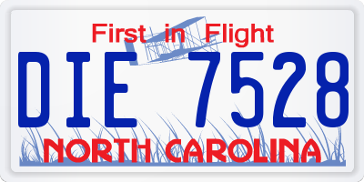 NC license plate DIE7528