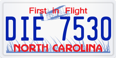 NC license plate DIE7530