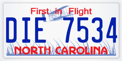 NC license plate DIE7534