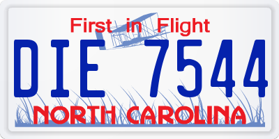 NC license plate DIE7544
