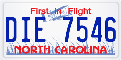 NC license plate DIE7546