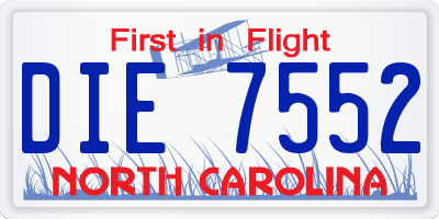 NC license plate DIE7552
