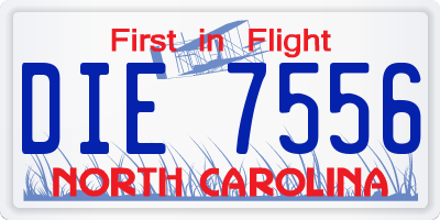 NC license plate DIE7556