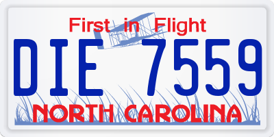 NC license plate DIE7559