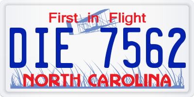 NC license plate DIE7562