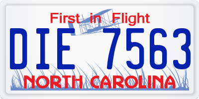 NC license plate DIE7563