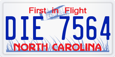 NC license plate DIE7564