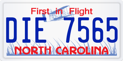 NC license plate DIE7565