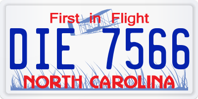 NC license plate DIE7566