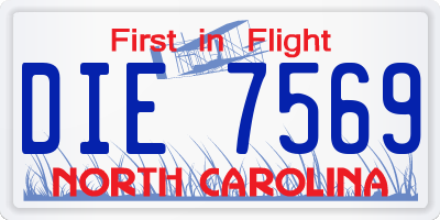 NC license plate DIE7569