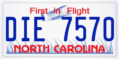 NC license plate DIE7570