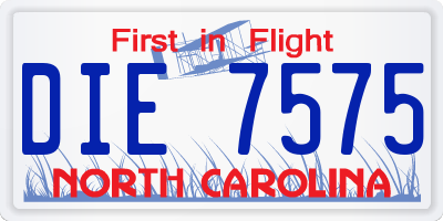 NC license plate DIE7575