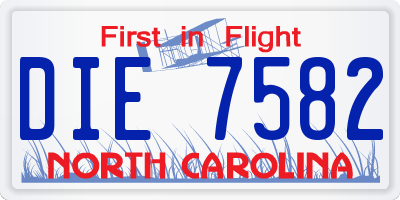 NC license plate DIE7582
